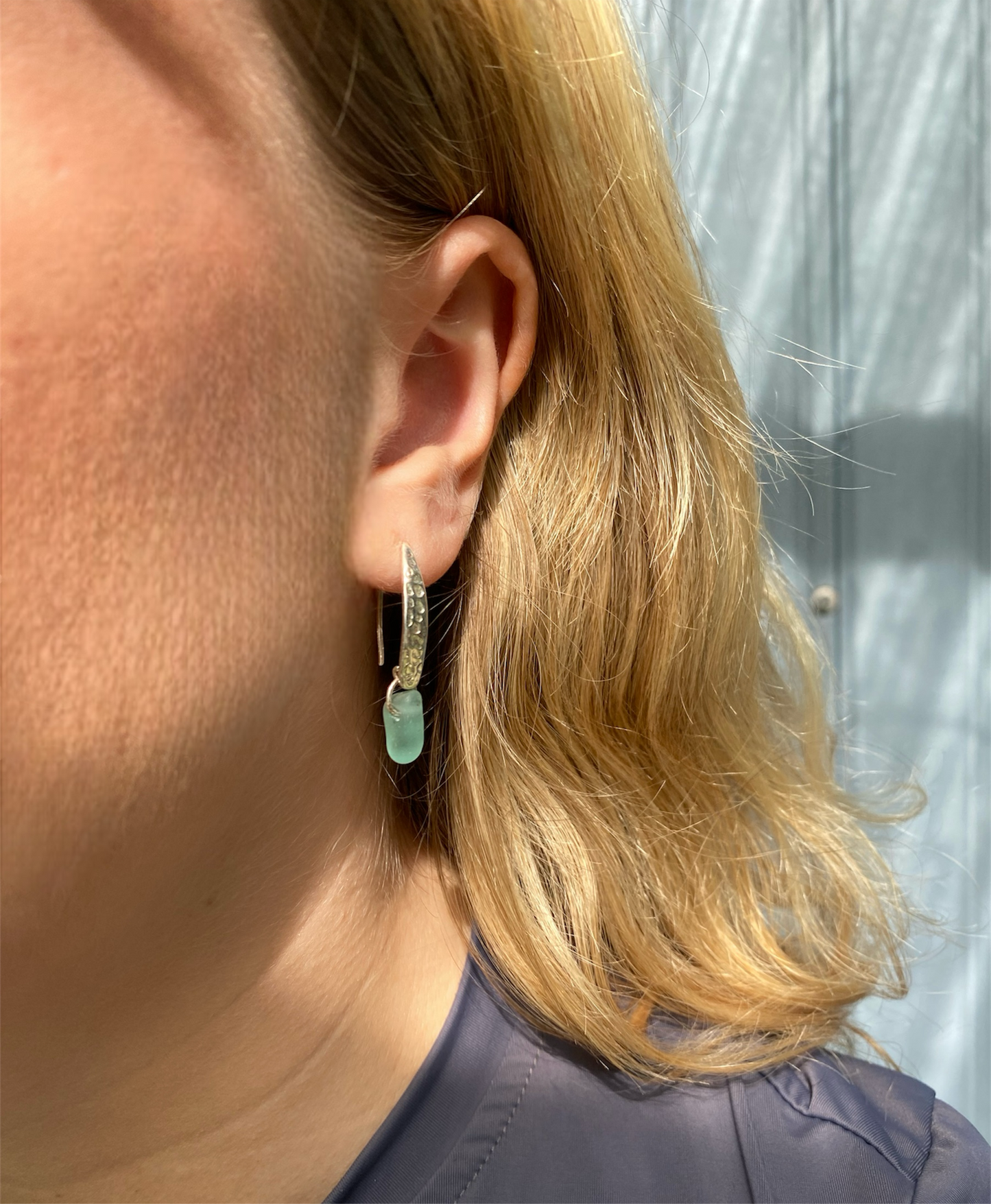 Erophillia ørering sølv - isblå