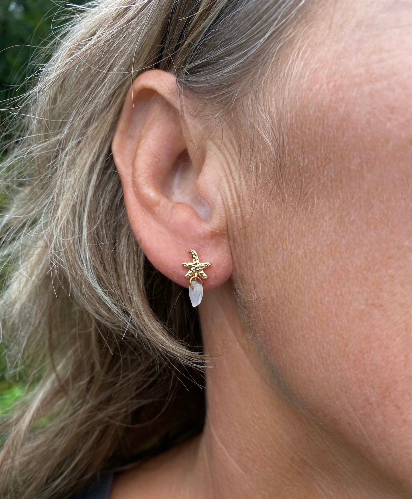 Verna øreringe guld - hvid