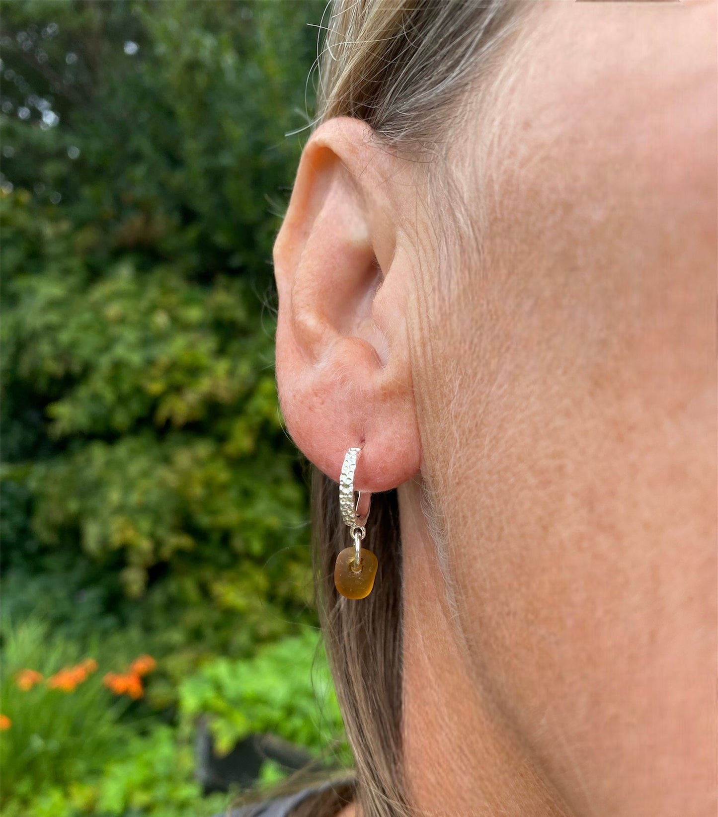 Plantago ørering sølv - brun