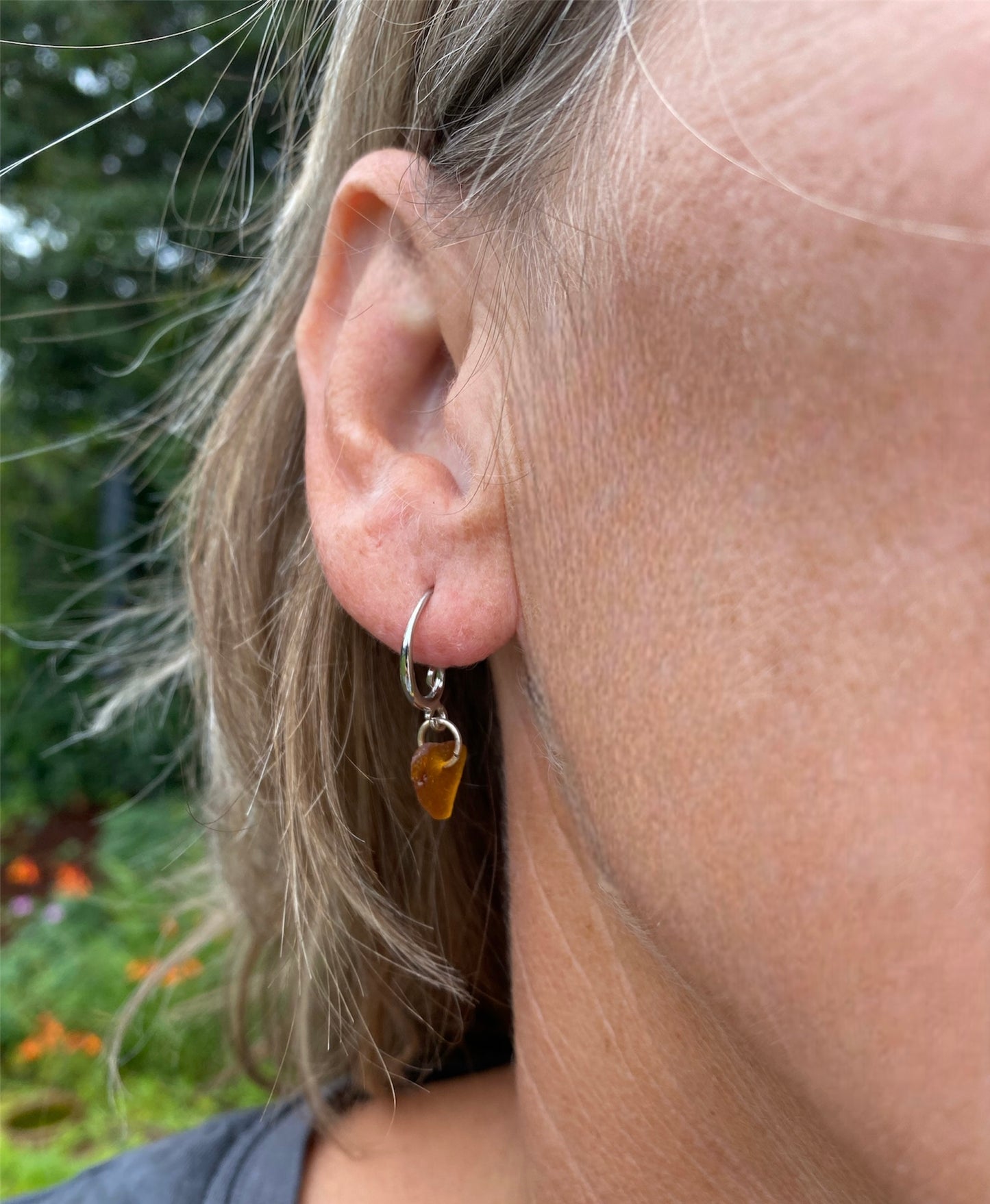 Prasiola ørering sølv - brun