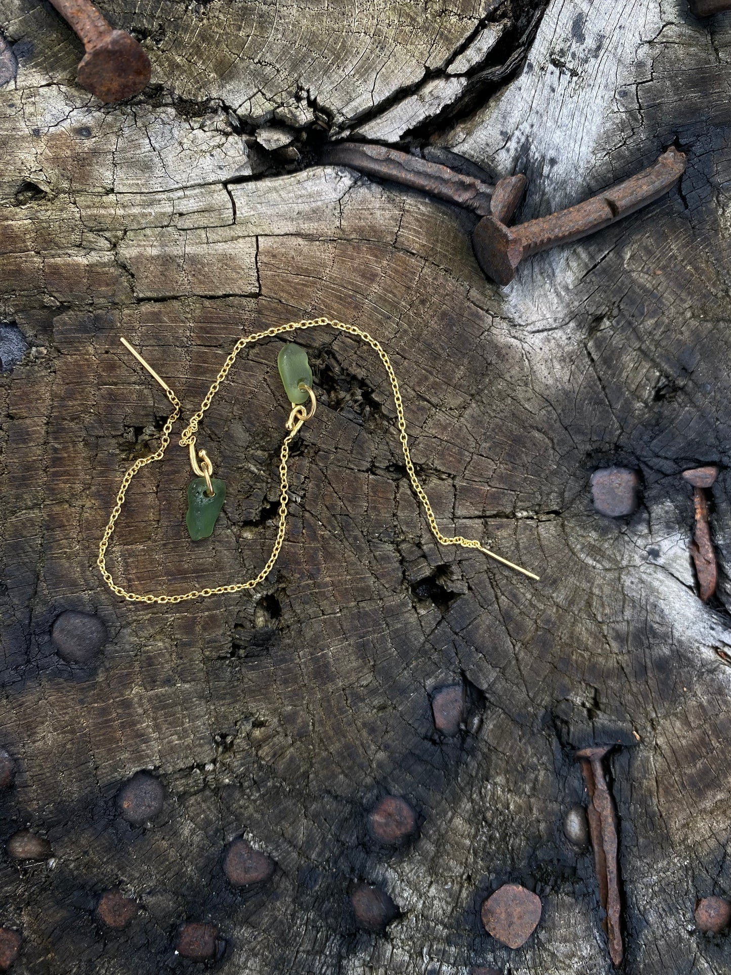 Pinus øreringe guld - lys grøn